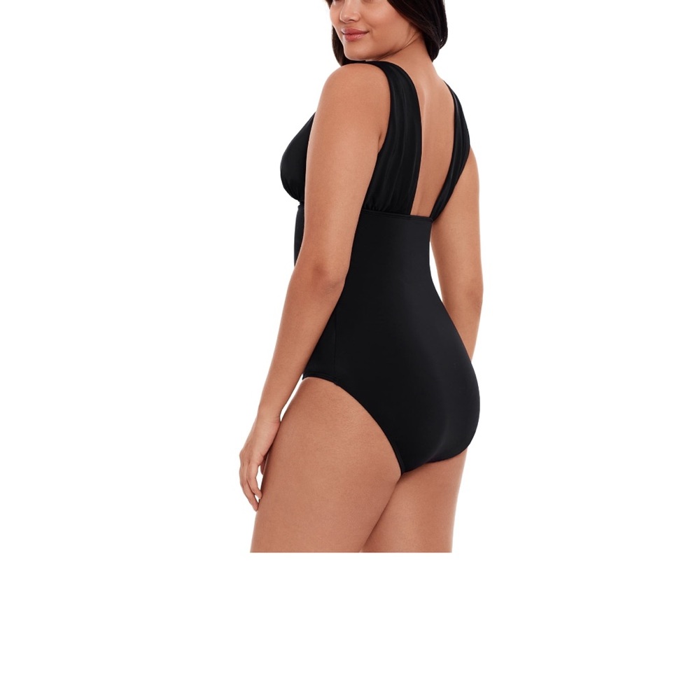Time and Tru Modest Women's & Women’s Plus Black V Neck 1-PC Swimsuit M L XL 1X - Picture 12 of 13